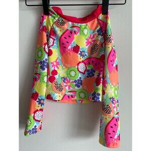 Penelope Mack rashguard long sleeve swimsuit top bright multicolor fruit print 5
